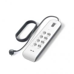 Belkin BSV804VF2M-V2 limitador de tensión Gris, Blanco 8 salidas AC