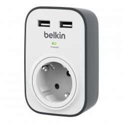 Belkin SurgeCube Negro, Blanco 1 salidas AC