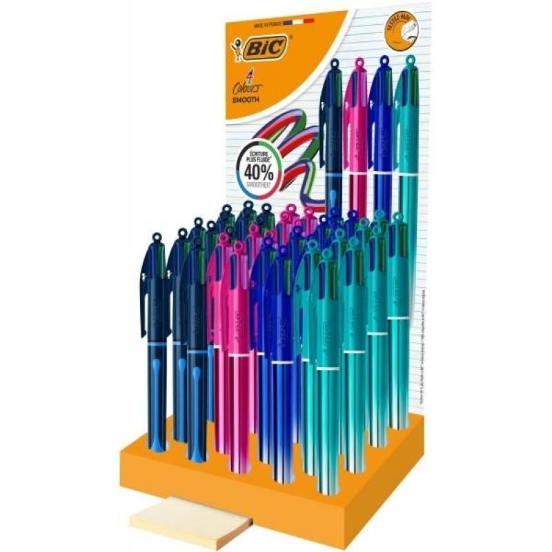 Bic 4 Colours Smooth Gradient y Drop Boligrafos de Bola Retractil Punta Media de 1.0mm Tinta 4 Colores de Tinta
