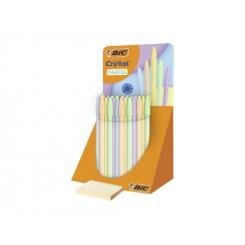 Bic Cristal Cuerpo Opaco en Colores Pastel, Punta redonda de 1mm Trazo 0.4mm Tinta con Base de Aceite Color de la Tinta Azul