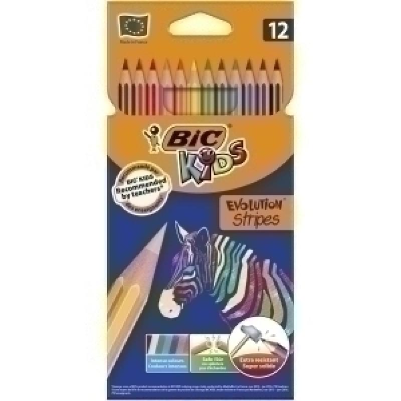 bic-lapices-de-colores-bic-evolution-stripes-estuche-de-12