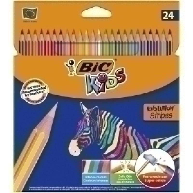 bic-lapices-de-colores-bic-evolution-stripes-estuche-de-24