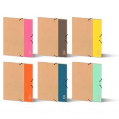 BISMARK Carpeta de gomas ECO KRAFT-COLOR tamaño folio y con solapas