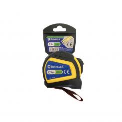 BISMARK Flexómetro 7,5 metros x 25mm carcasa extrafuerte de goma freno y cinta colgar