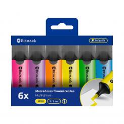 BISMARK ROTULADOR FLUORESCENTE Long-life BLISTER 6 colores neon