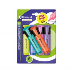 BISMARK ROTULADOR FLUORESCENTE NEW COLORS BLISTER 6