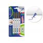 BISMARK Rotulador pizarra 2mm blister 4 colores negro, azul, rojo, verde