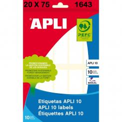 Blister 10H. Etiquetas APLI Blancas  20X 75