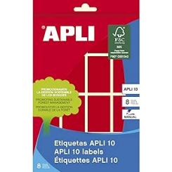 Blister 8H. Etiquetas APLI Rojas 25X 40