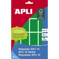 Blister 8H. Etiquetas APLI Verdes  25X 40