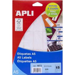 Blister Etiquetas APLI A5 Blancas 26,0X 54,0