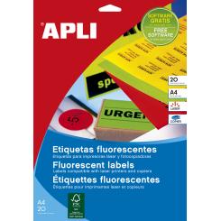 Blister Etiquetas APLI Am Fluorescente  99,1X 38,1 20H