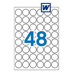 Blister Etiquetas APLI Blancas Ø 30 25H