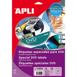 Blister Etiquetas APLI Inkjet Etiq.Dvd 117mm. Pet. 10H
