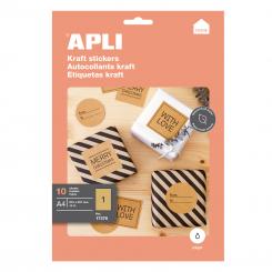 Blister Etiquetas APLI Inkjet Kraft 210,0X297,0 10H