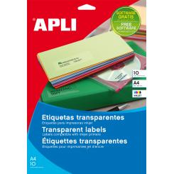 Blister Etiquetas APLI Inkjet Pet Transparente  105,0X148,0 10H