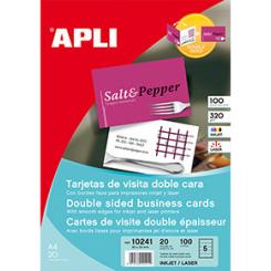 Blister Etiquetas APLI Tarjeta Doble Cara 320G. 20H.