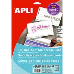 Blister Etiquetas APLI Tarjeta Visita Bo.Lisos  200G. 15H