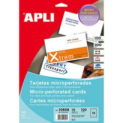 Blister Etiquetas APLI Tarjeta Visita Microp. 200G. 10H