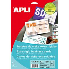 Blister Etiquetas APLI Tarjeta Visita Rigida 250G. 10H