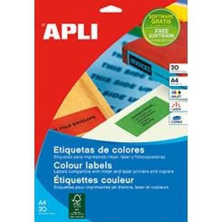 Blister Etiquetas APLI Verde 105,0X148,0 20H