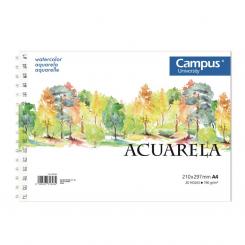 Bloc Acuarela Campus A4 20H 190G Liso