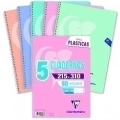 Bloc Clairefontaine  Mimesys Polipropileno Fº 80H 4X4 90G Colores Pastel Pack De 5