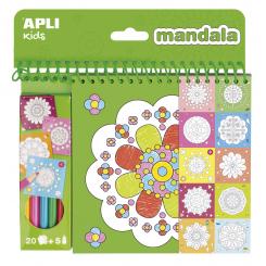 APLI Bloc Colorear Mandalas 20H 1U
