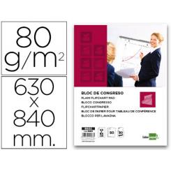 Bloc congreso LIDERPAPEL liso 630x840 mm 50 hojas 80g/m2