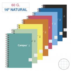Bloc Cuaderno de Espiral Campus 16º tapa basic Nat 80H 60G Cuadriculada CN4