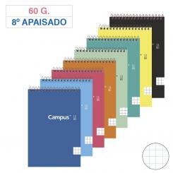 Bloc Cuaderno de Espiral Campus 8º tapa basic apaisado 80H 60G Cuadriculada CN4