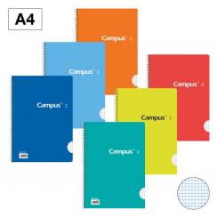 Bloc Cuaderno de Espiral Campus A4 Tapa Basic 80H 60G Milimetrado