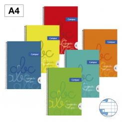 Bloc Cuaderno de Espiral Campus A4 Tapa dura 80H 70G Cuadrícula pautada 4