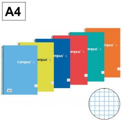 Bloc Cuaderno de Espiral Campus A4 Tapa dura 80H 70G Cuadriculada CN3