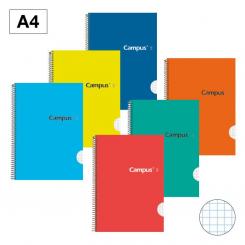 Bloc Cuaderno de Espiral Campus A4 Tapa dura 80H 70G Cuadriculada CN4