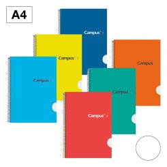 Bloc Cuaderno de Espiral Campus A4 Tapa dura 80H 70G Liso