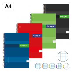 Bloc Cuaderno de Espiral Campus A4 Tapa extradura 160H 70G 5 bandas Cuadriculada CN5