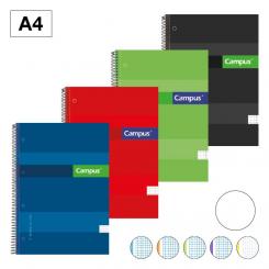 Bloc Cuaderno de Espiral Campus A4 Tapa extradura 160H 70G 5 bandas Liso