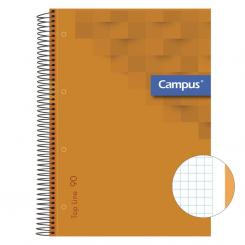 Bloc Cuaderno de Espiral Campus A4 Tapa extradura 80H 90G Cuadriculada CN5 Naranja