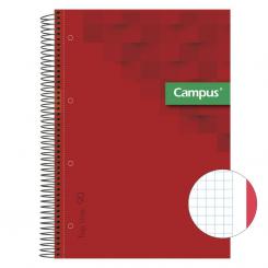 Bloc Cuaderno de Espiral Campus A4 Tapa extradura 80H 90G Cuadriculada CN5 Rojo