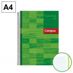 Bloc Cuaderno de Espiral Campus A4 Tapa extradura 80H 90G Cuadriculada CN5 Verde
