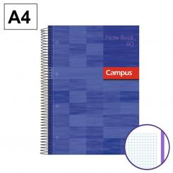 Bloc Cuaderno de Espiral Campus A4 Tapa extradura 80H 90G Cuadriculada CN5 Violeta