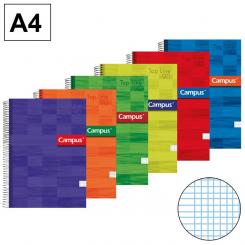 Bloc Cuaderno de Espiral Campus A4 Tapa extradura 80H 90G Milimetrada