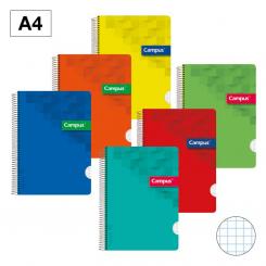 Bloc Cuaderno de Espiral Campus A4 Tapa PP 120H 90G Cuadriculada CN4