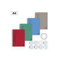 Bloc Cuaderno de Espiral Campus A4 Tapa PP 160H 90G 8 Colores Cuadriculada CN5