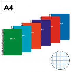 Bloc Cuaderno de Espiral Campus A4 Tapa PP 80H 70 gr Cuadriculada CN4 Econ