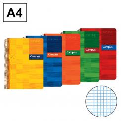 Bloc Cuaderno de Espiral Campus A4 Tapa PP 80H 90 gr Milimetrada