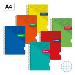 Bloc Cuaderno de Espiral Campus A4 Tapa PP 80H 90G Cuadriculada CN3