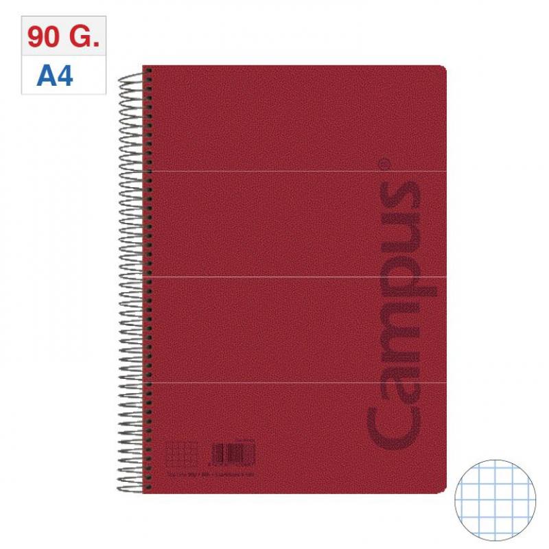 bloc-cuaderno-de-espiral-campus-a4-tapa-pp-80h-90g-cuadriculada-cn4-rojo