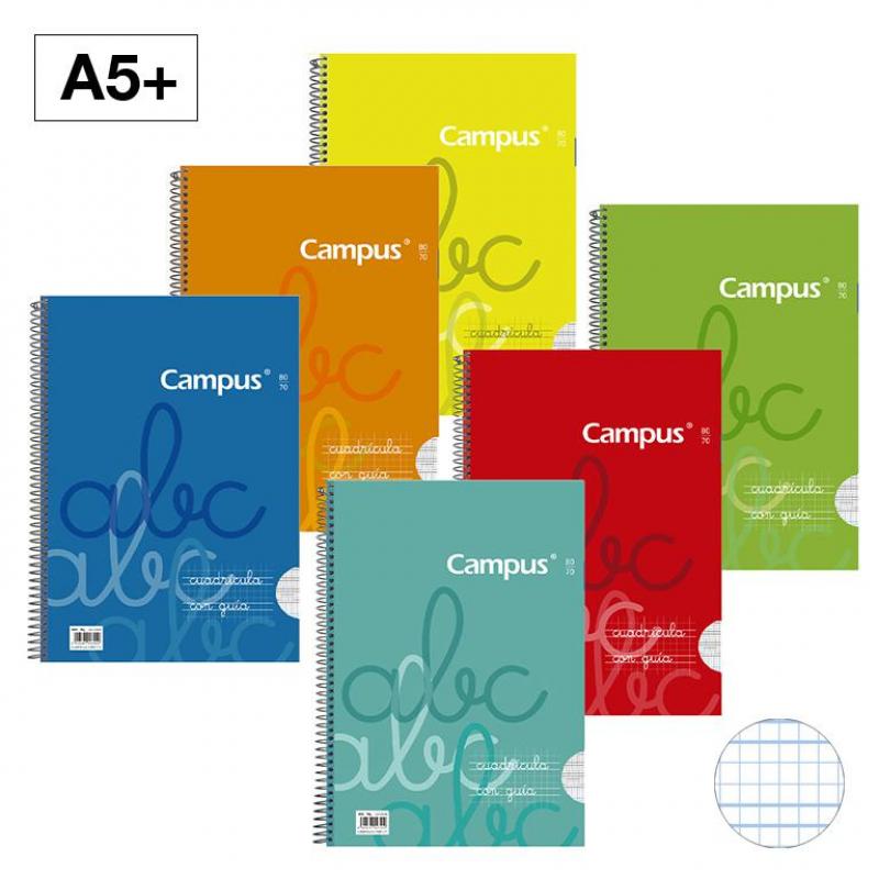bloc-cuaderno-de-espiral-campus-a5-tapa-basic-80h-70g-cuadricula-pautada-3-mm